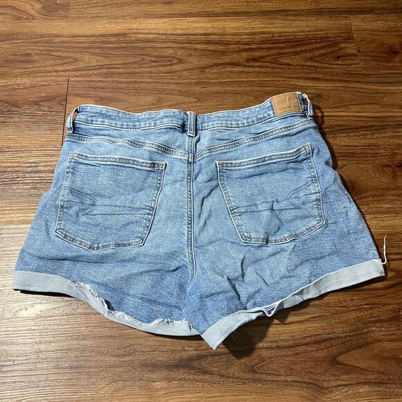 American Eagle Outfitters Stretch Cuffed Jeans Shorts Cotton Blue Womens Size 16 - Picture 6 of 7
